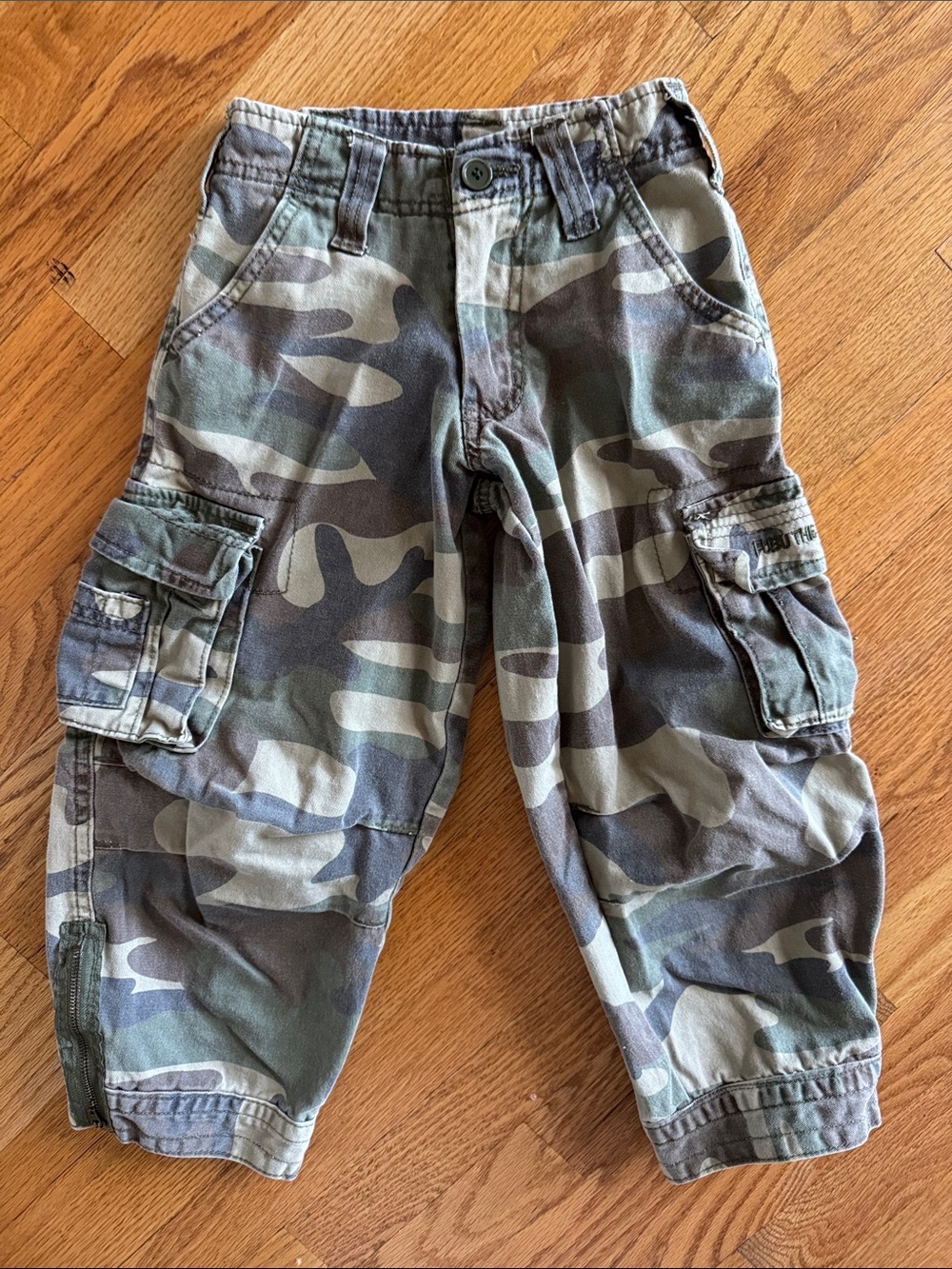 FUBU Boys Camo Cargo Pants - Green & Brown Camouflage 100% cotton FUBU